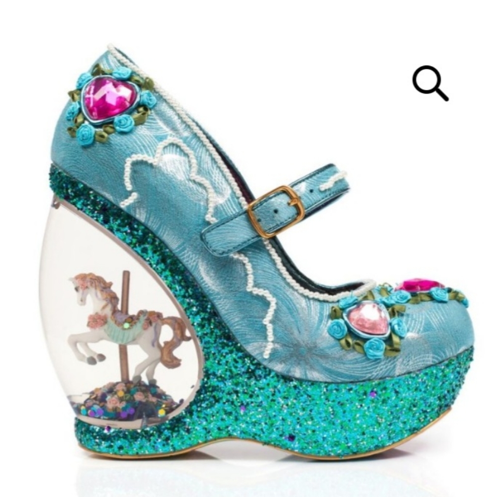 NWT Host Pickπ₯³ Irregular Choice Carousel π Carol Sell Glitter Snow Globe Heels - Picture 1 of 16